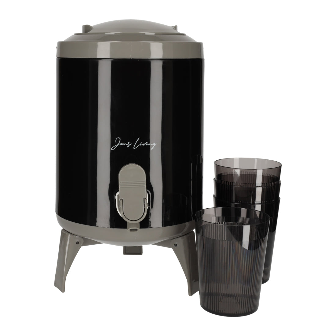 Sapdispenser Set met 4 Bekers Zwart van JENS Living