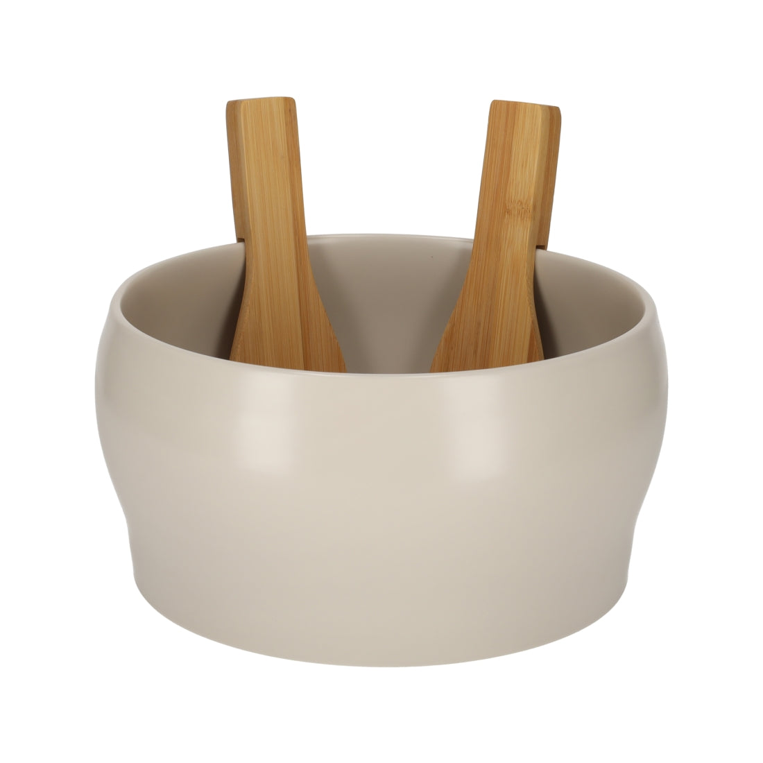 Saladeschaal Met Bestek Steengrijs van JENS Living, productfoto 2