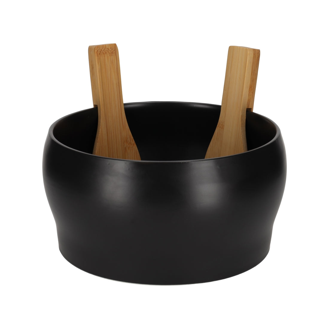 Saladeschaal Met Bestek Zwart van JENS Living, productfoto 2