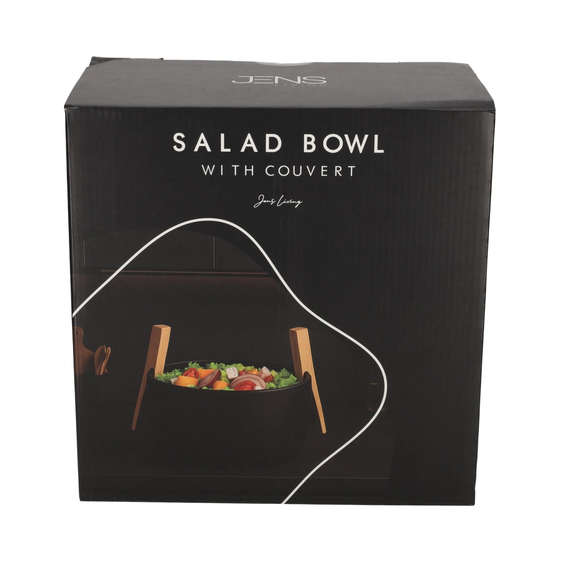 Saladeschaal Met Bestek Zwart van JENS Living, productfoto 6