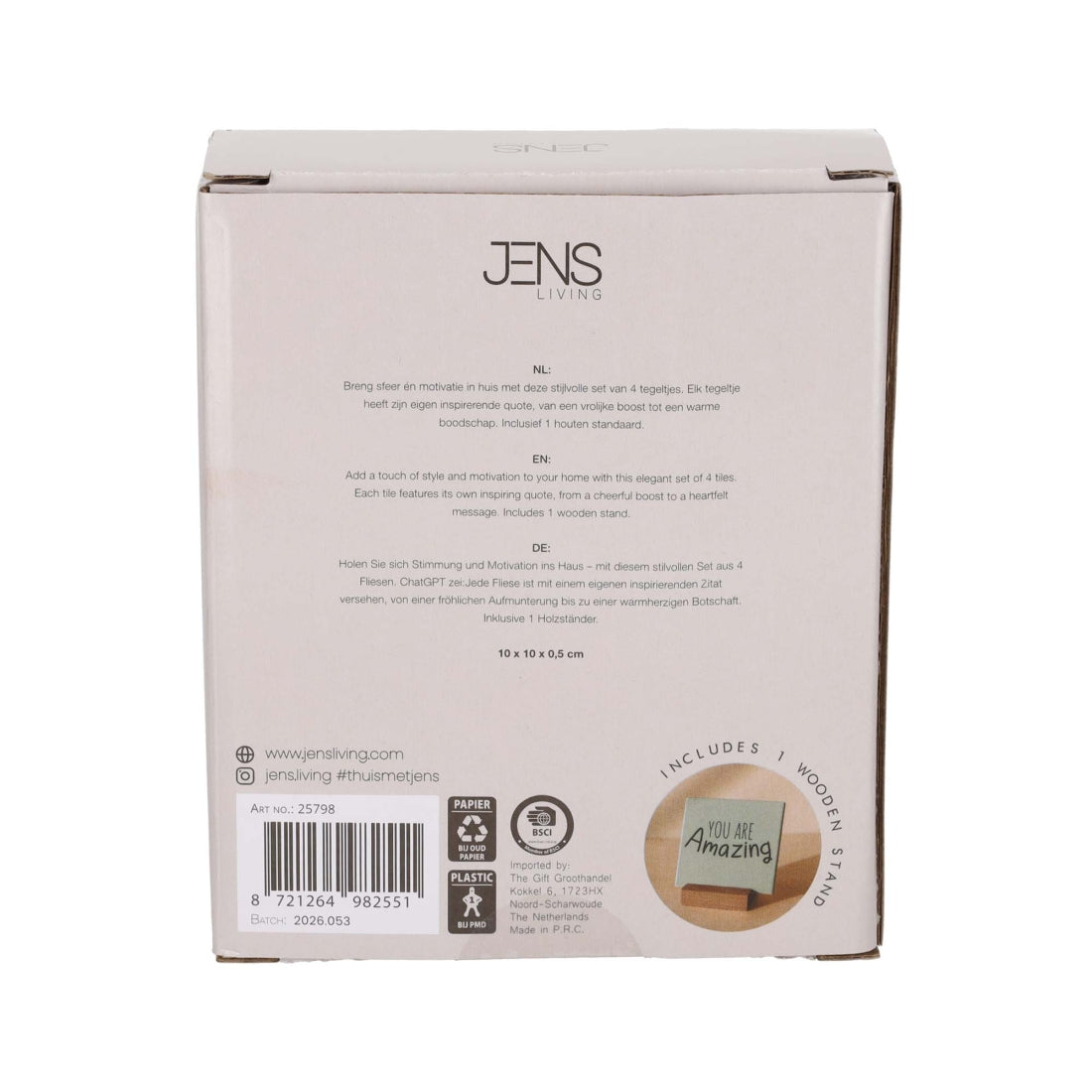 Complimenten Tegels met Standaard, set van 4 van JENS Living, productfoto 5