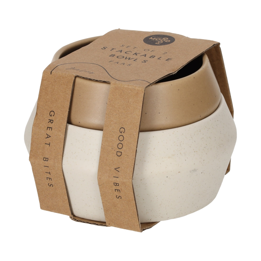 Stapel Schaaltjes Faas Wit/Taupe van JENS Living, productfoto 3