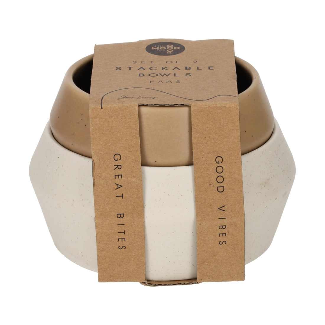 Stapel Schaaltjes Faas Wit/Taupe van JENS Living, productfoto 4