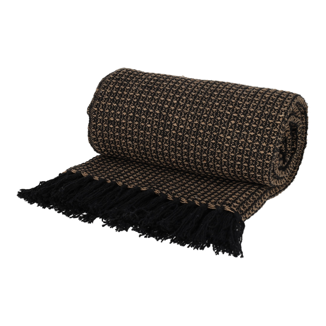 Recycled Cotton Plaid Loek Zwart van JENS Living