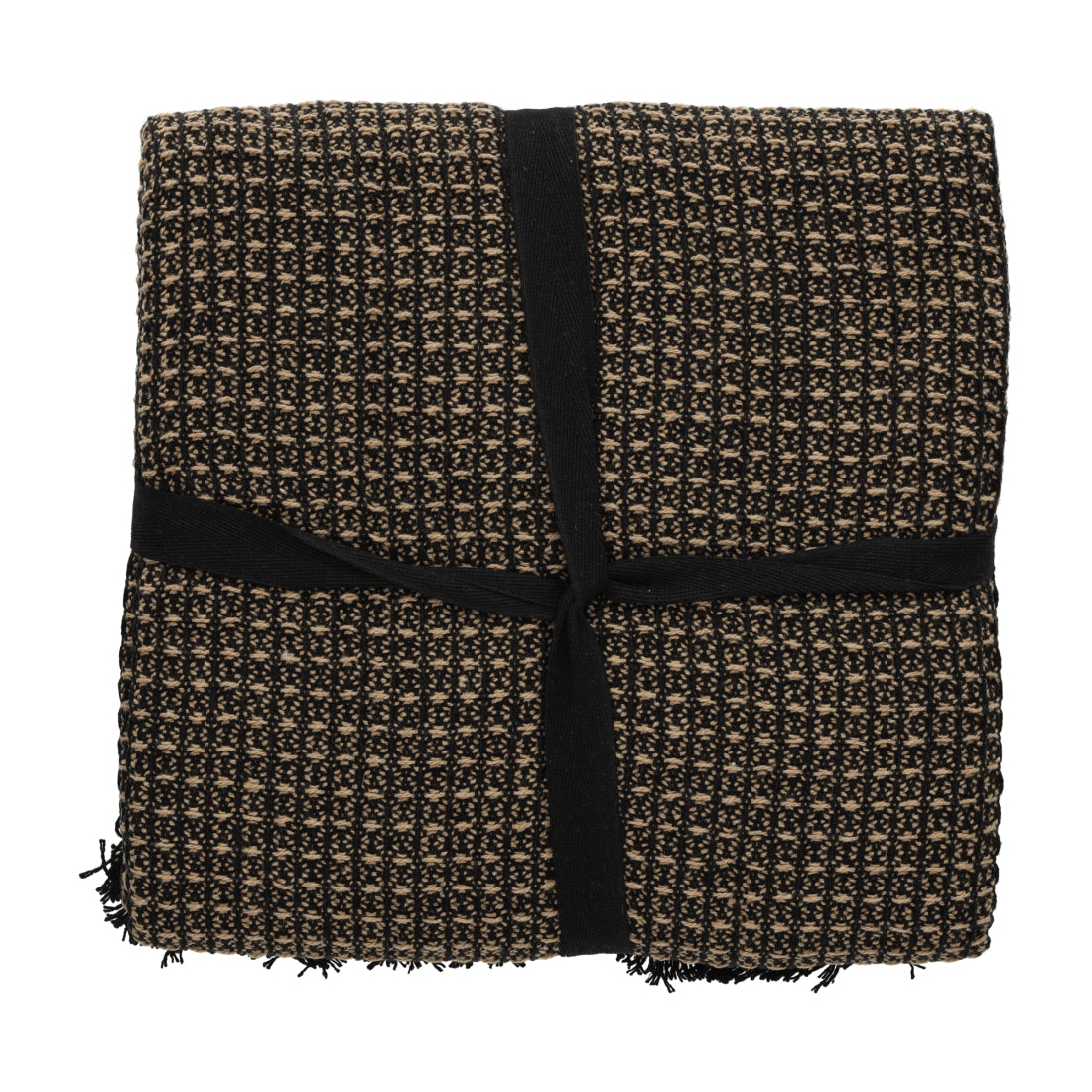 Recycled Cotton Plaid Loek Zwart van JENS Living, productfoto 3