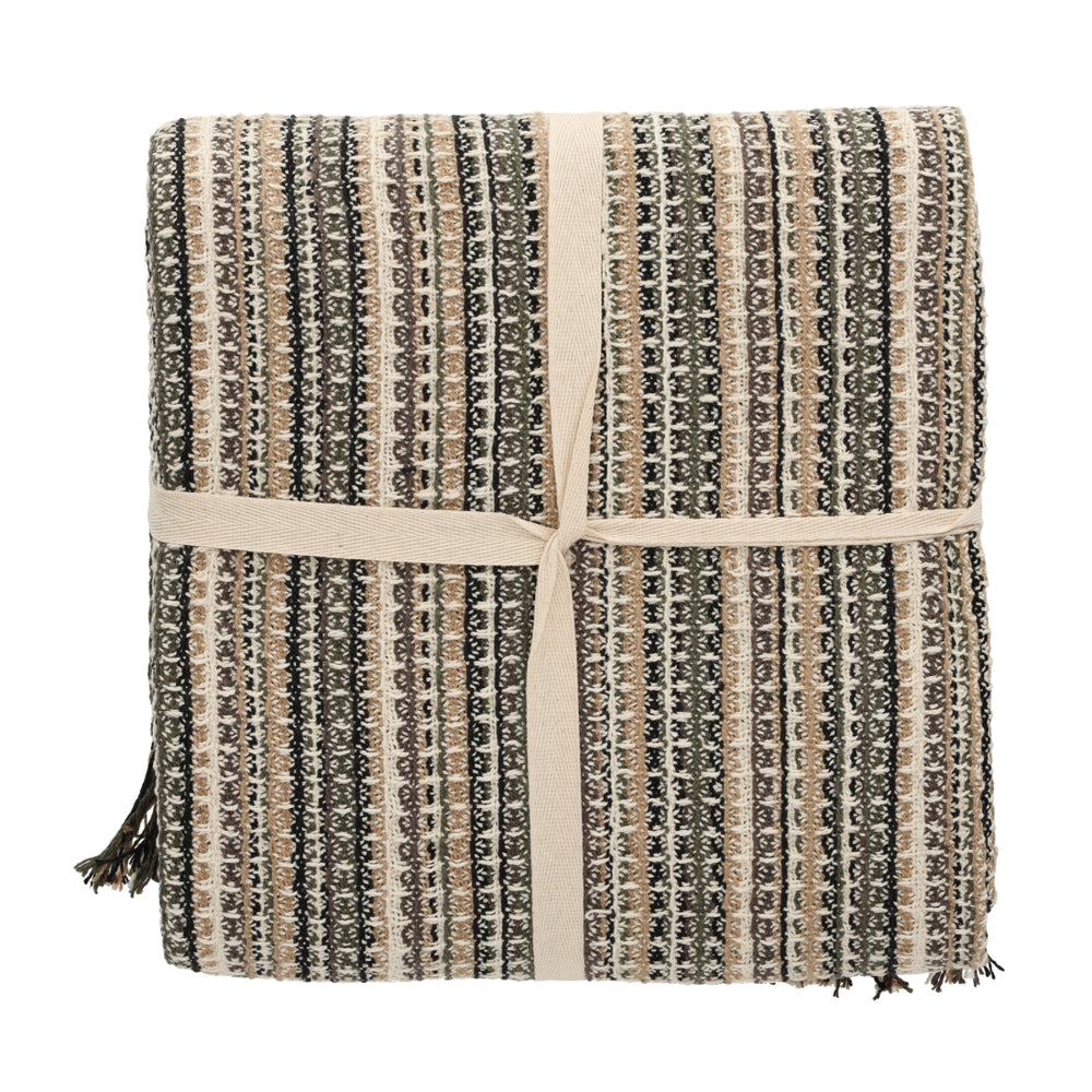 Recycled Cotton Plaid Loek Naturel van JENS Living, productfoto 3
