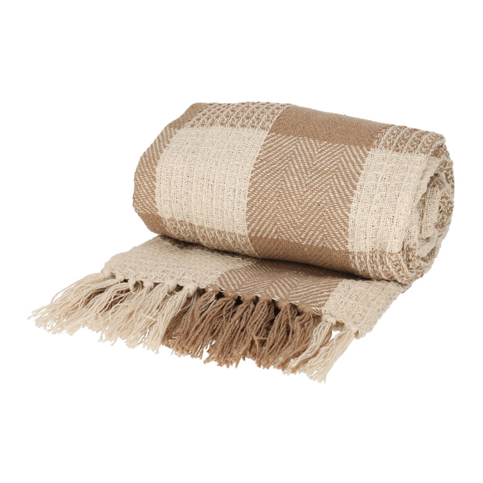 Recycled Cotton Plaid Kai Taupe – JENS Living
