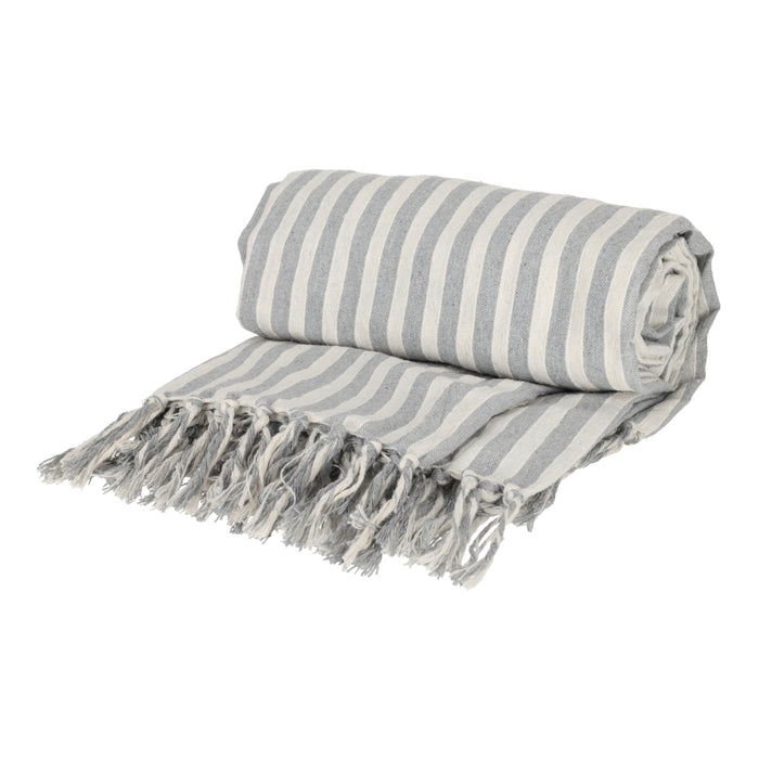 Hamamdoek Strepen Grijs 200x200 – JENS Living