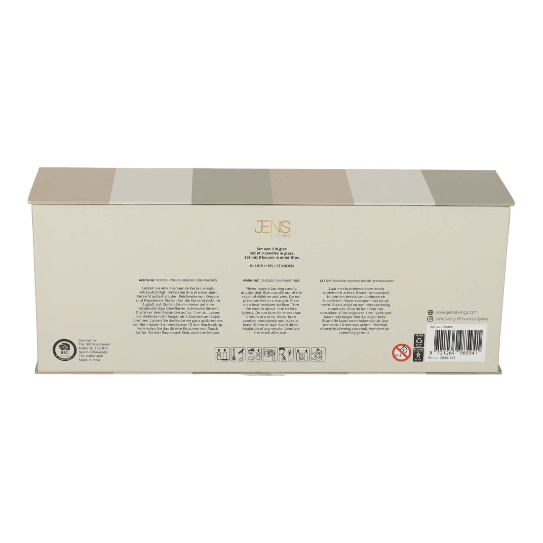Complimenten Kaarsen Soft Vibes, set van 3 van JENS Living, productfoto 6
