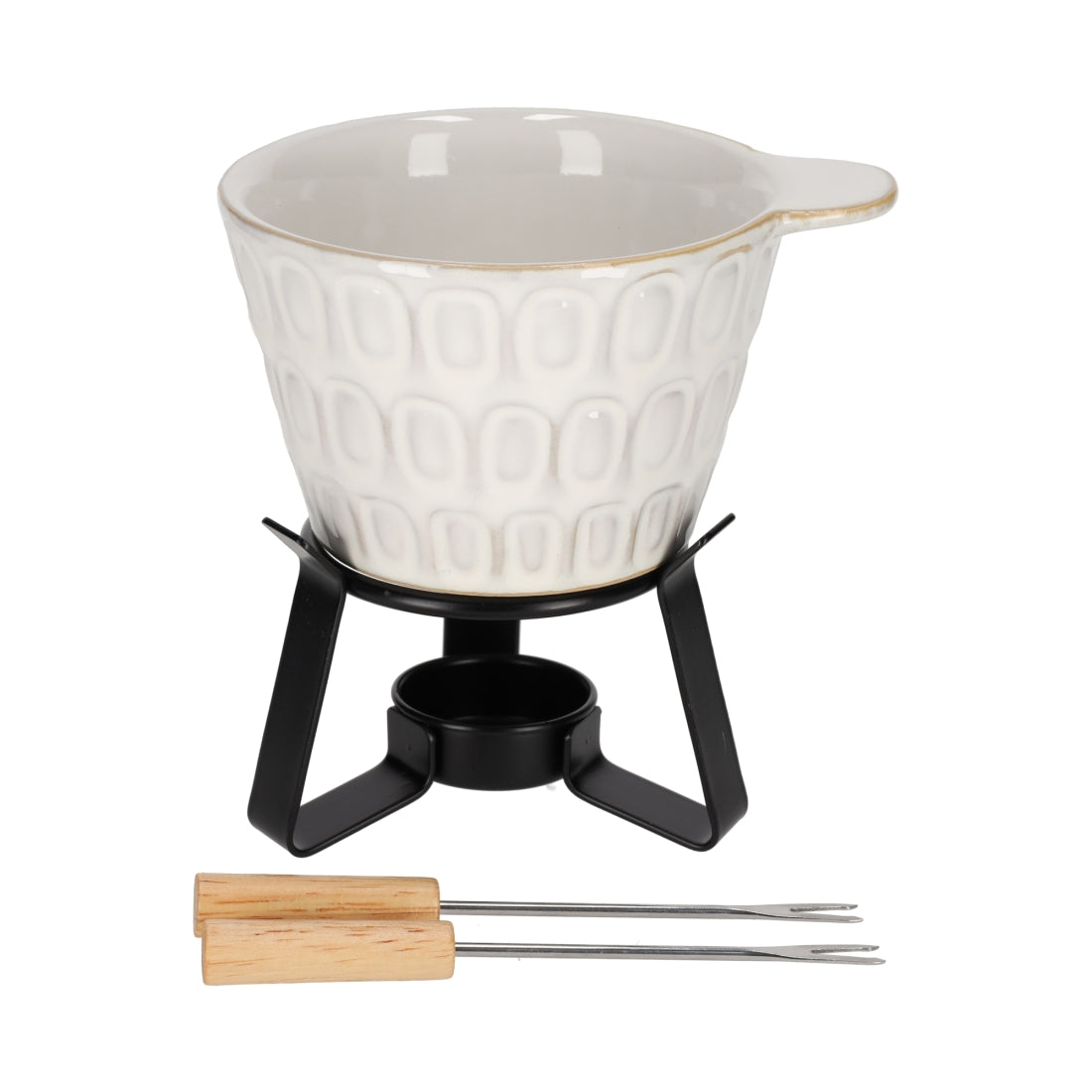 Fondue Set Stippen Taupe van JENS Living, productfoto 2