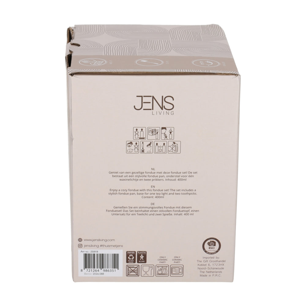 Fondue Set Stippen Taupe van JENS Living, productfoto 11