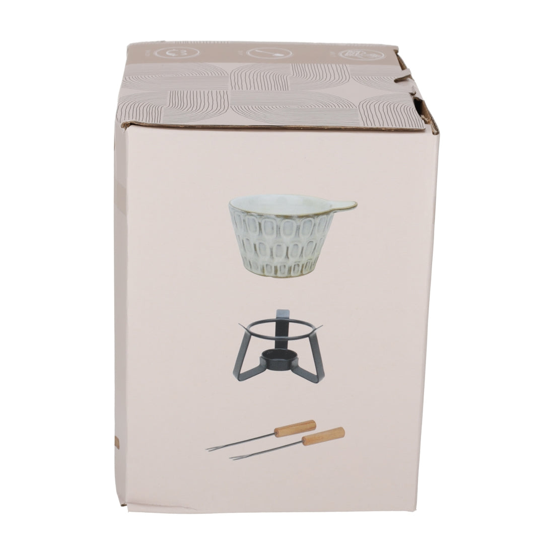 Fondue Set Stippen Taupe van JENS Living, productfoto 8