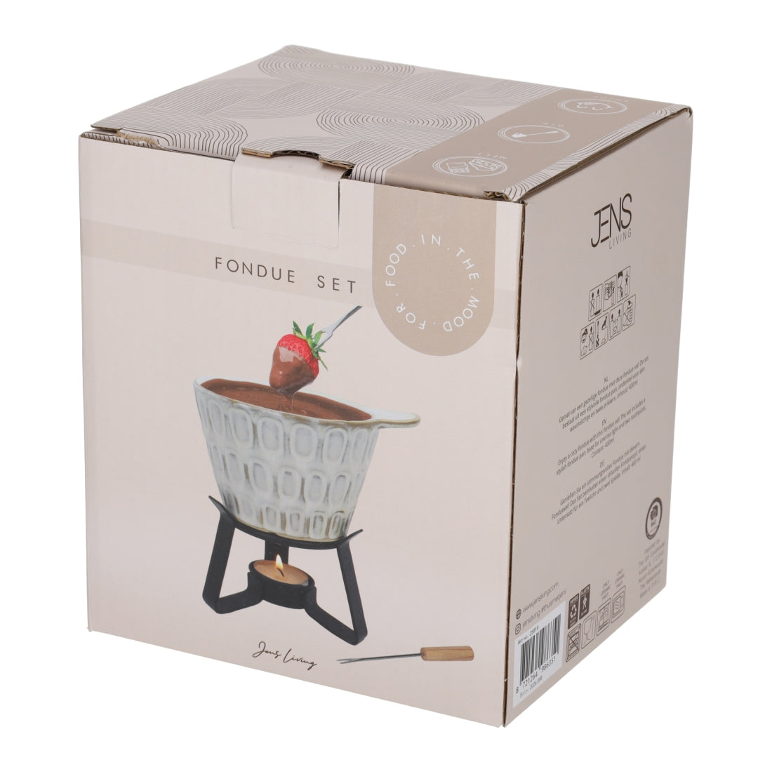 Fondue Set Stippen Taupe van JENS Living, productfoto 9