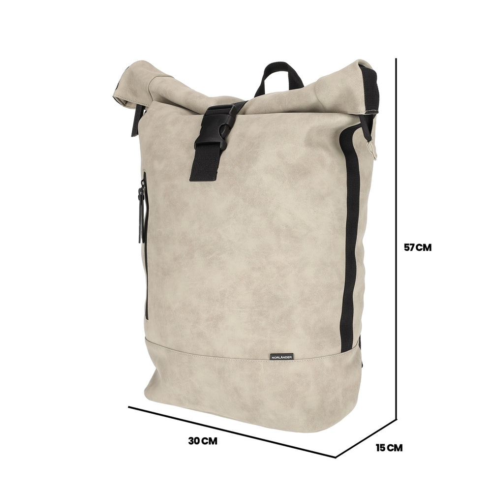 Nubuck Rol Rugtas Taupe van NORLÄNDER, productfoto 7