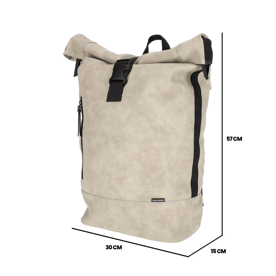 Nubuck Rol Rugtas Taupe van NORLÄNDER, productfoto 7