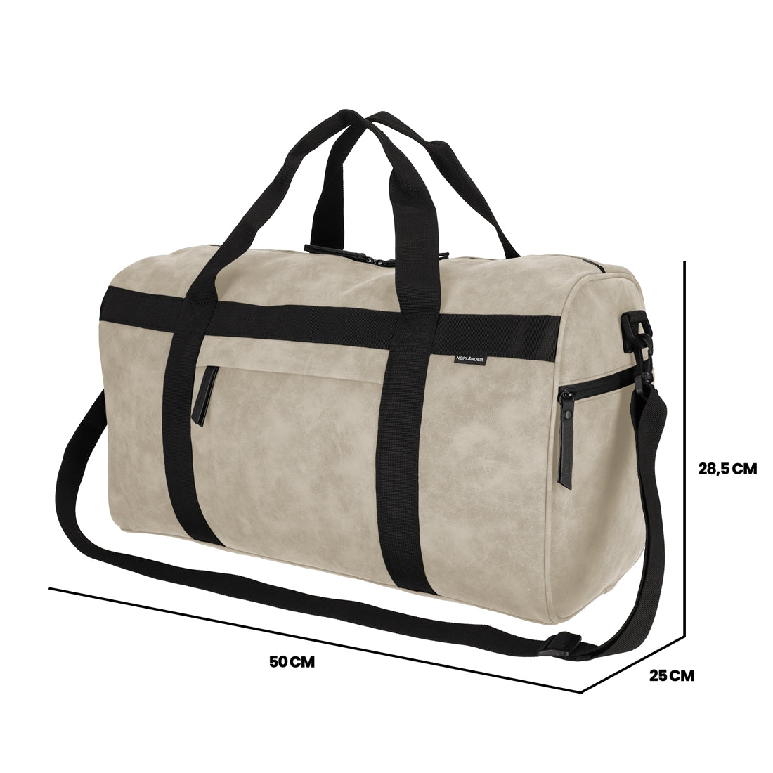 Nubuck Sporttas Taupe van NORLÄNDER, productfoto 5