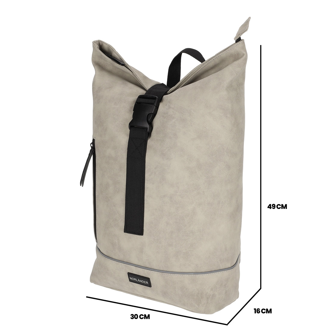 Nubuck Urban Rugtas Taupe van NORLÄNDER, productfoto 5
