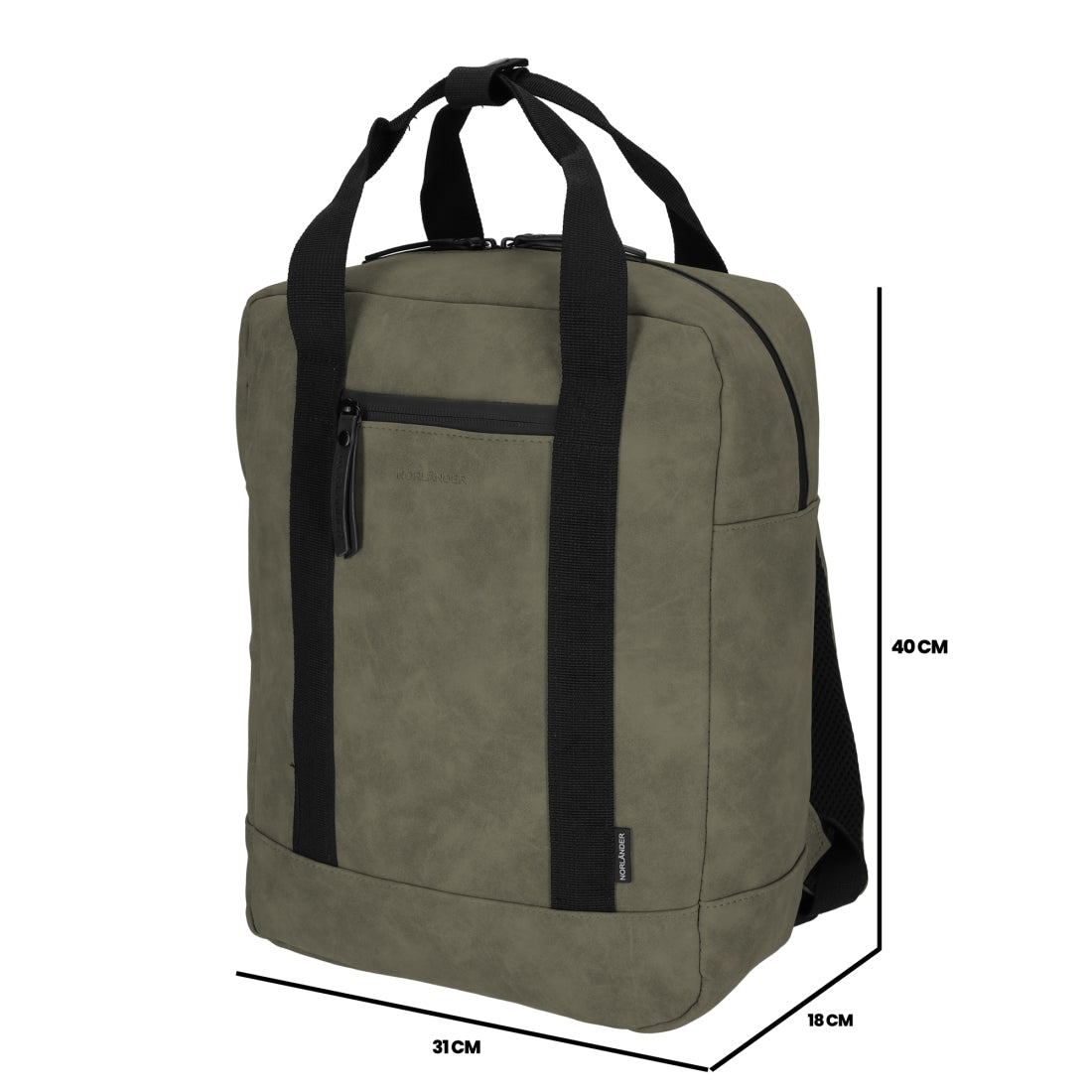 Nubuck Rugtas Groen van NORLÄNDER, productfoto 5