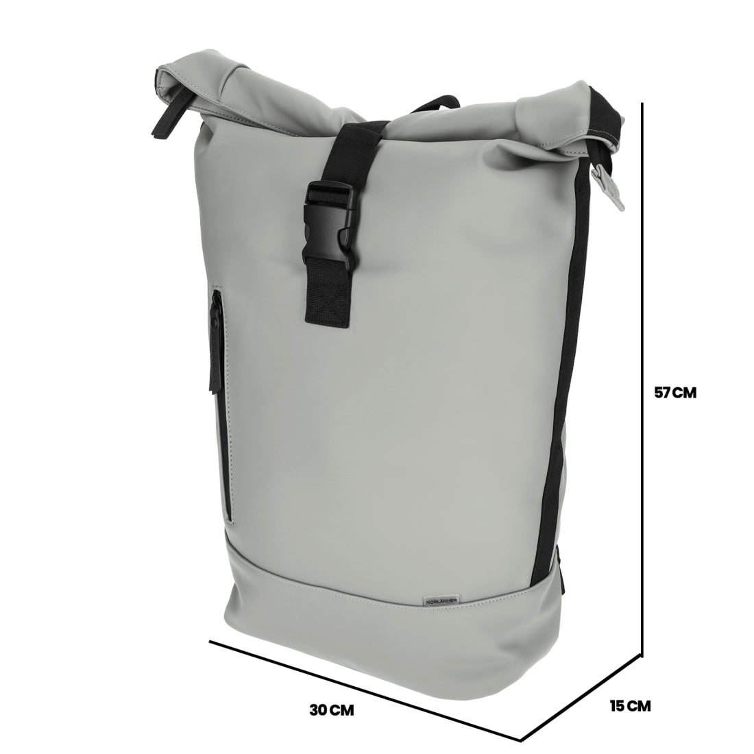Dull PU Rol Rugtas 2.0 Grijs van NORLÄNDER, productfoto 7