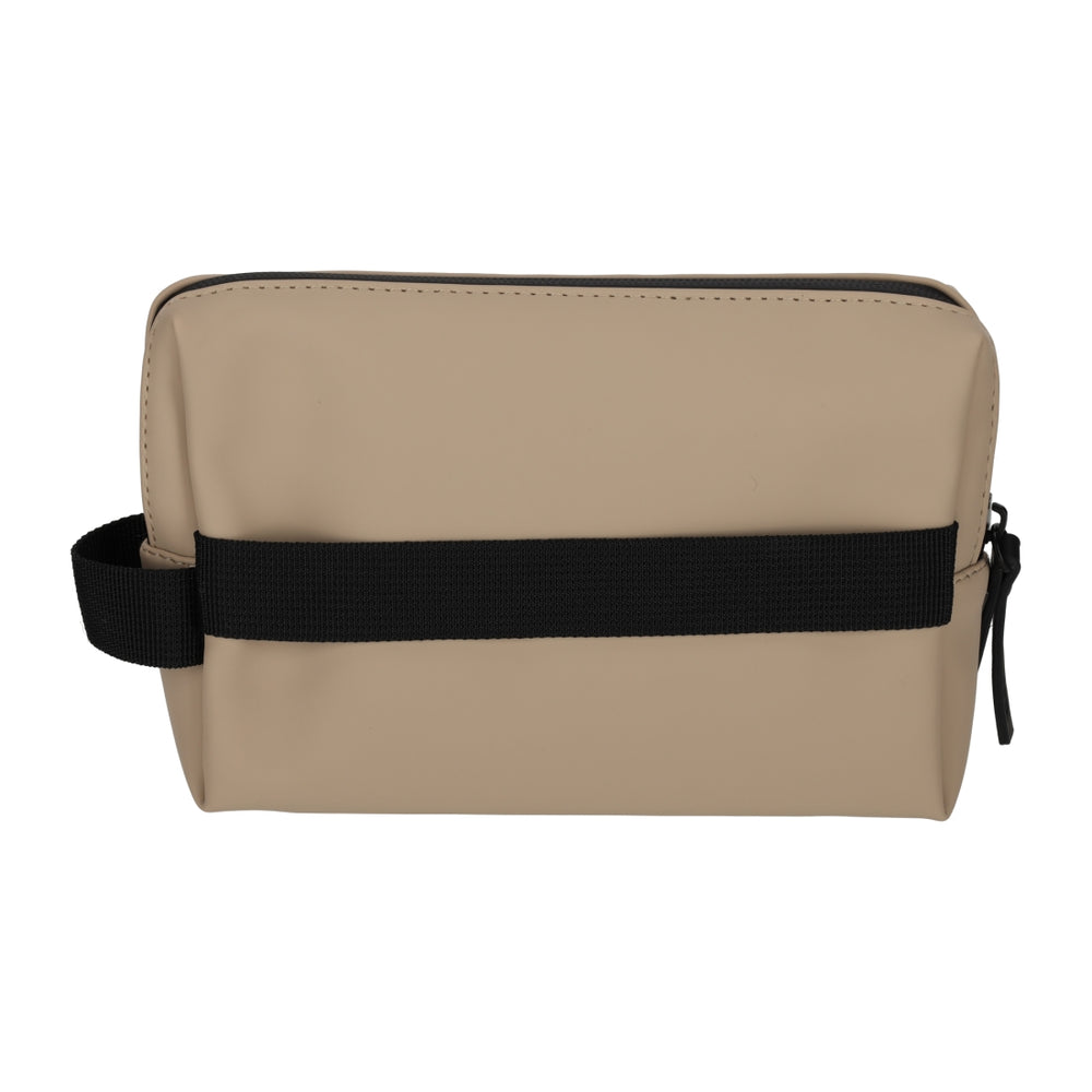 Dull PU Toilettas Met Reisset Eco Lining Taupe van NORLÄNDER, productfoto 4
