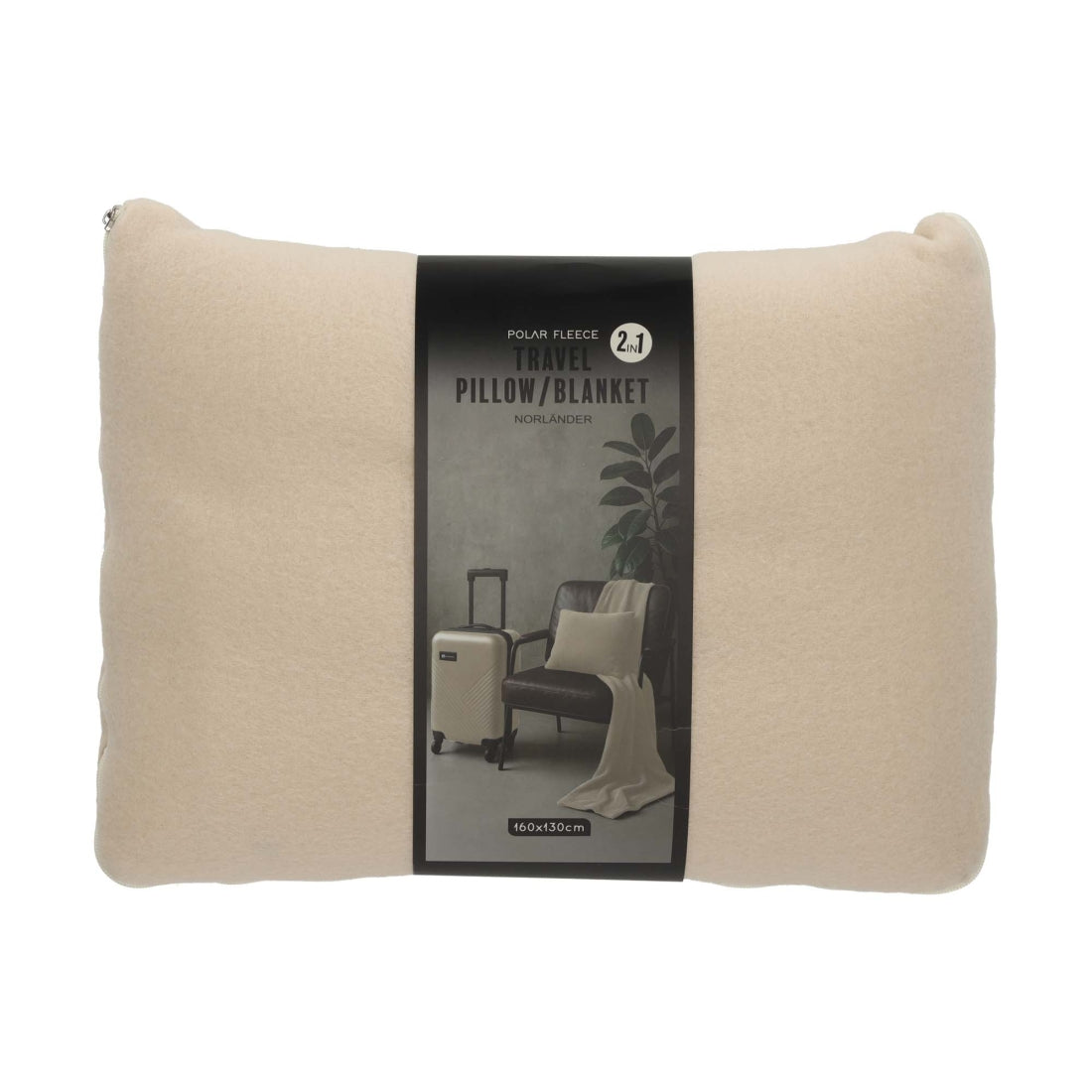 2-in-1 Reis Kussen/Deken Beige van NORLÄNDER, productfoto 7