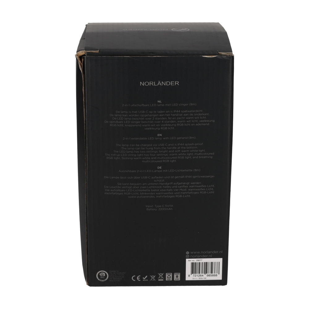 2-in-1 Uitschuifbare LED Lamp & Slinger Zwart van NORLÄNDER, productfoto 11