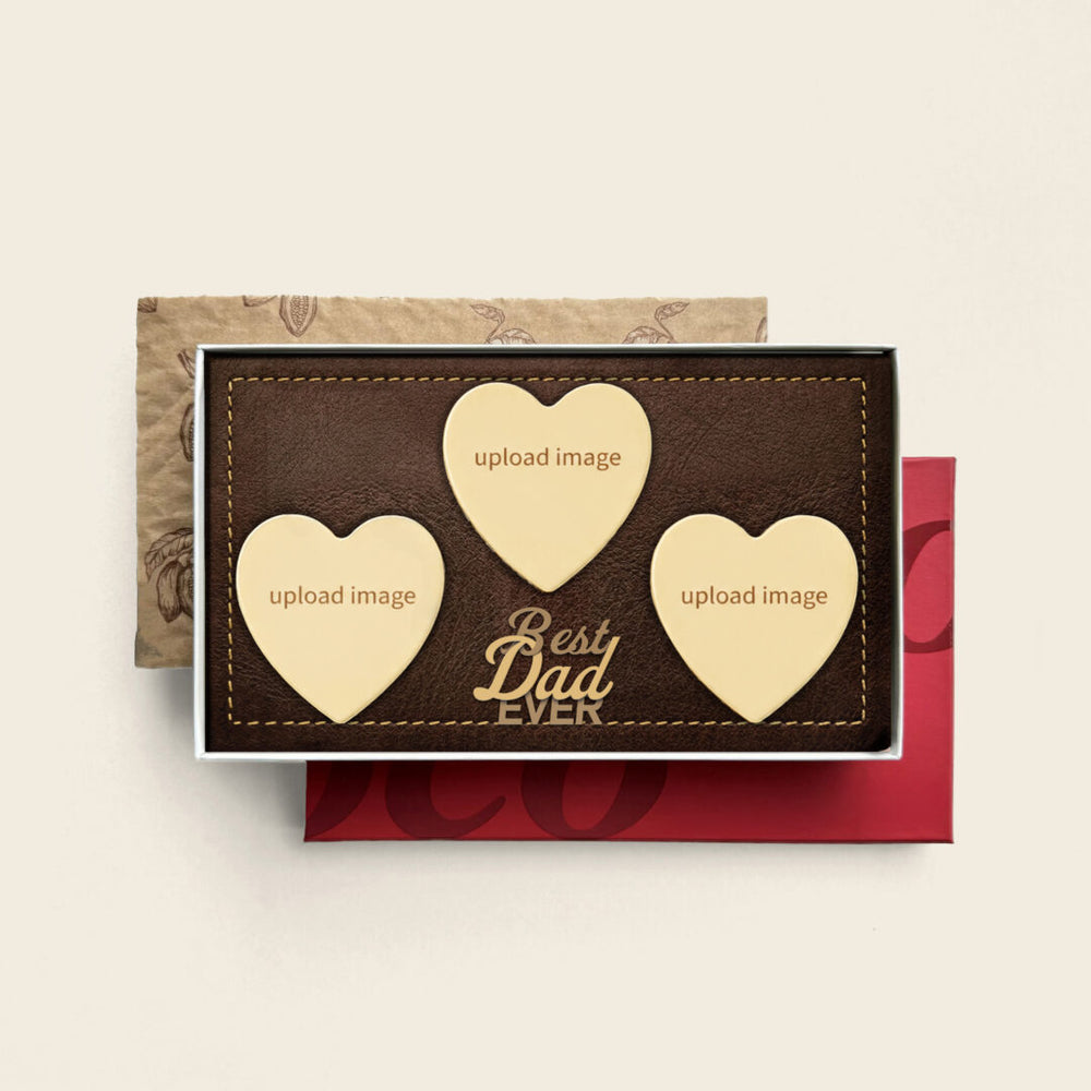 Chocoladeharten met foto, uitvoering Best Dad Ever