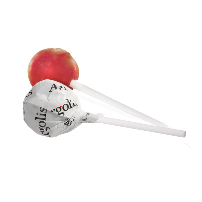 Ronde lolly in witte folie met all-over bedrukking