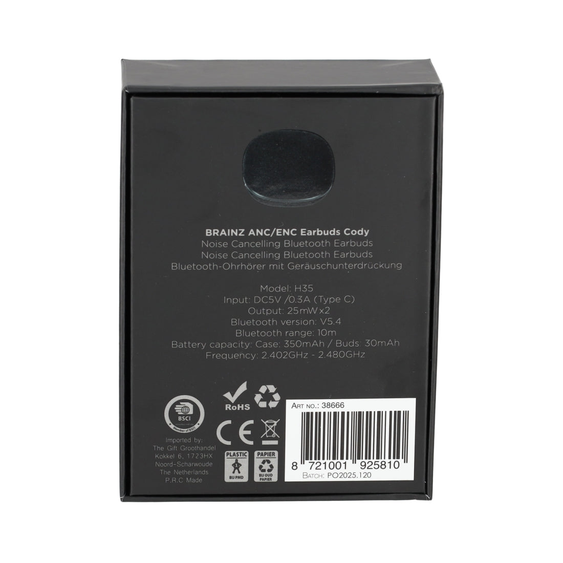 ANC/ENC Earbuds Cody Zwart van BRAINZ, productfoto 5