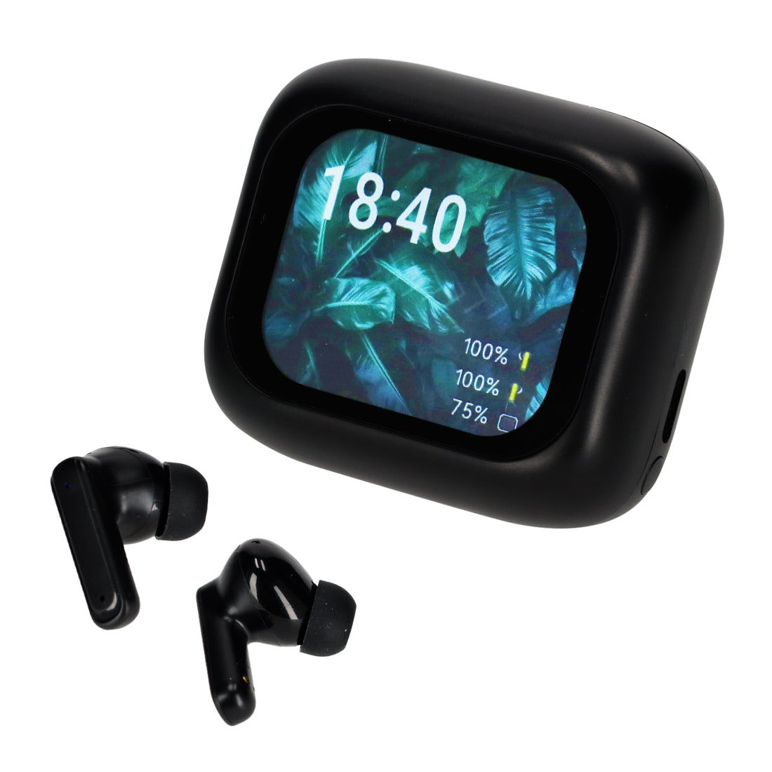 ANC/ENC Display Earbuds Jade Zwart van BRAINZ