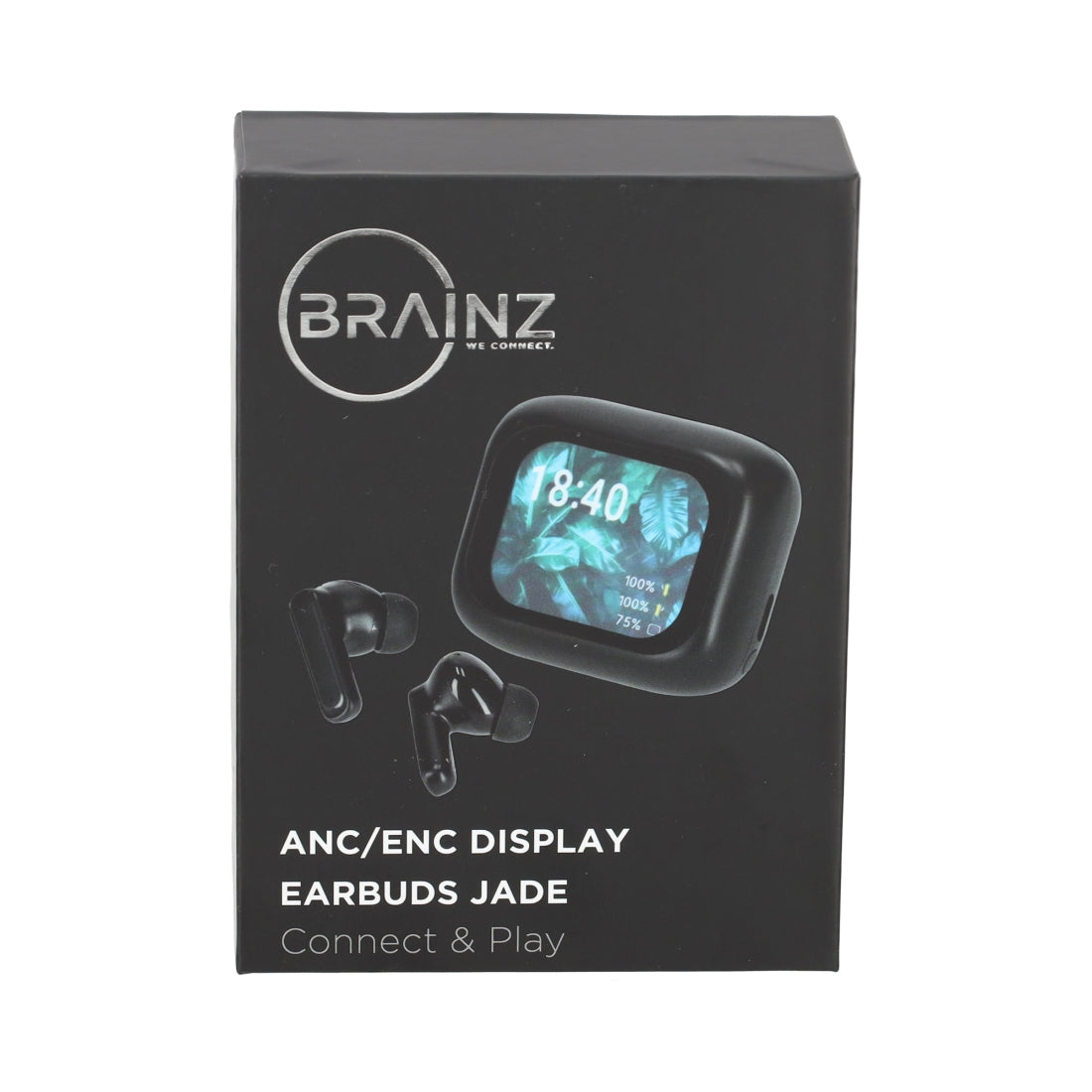 ANC/ENC Display Earbuds Jade Zwart van BRAINZ, productfoto 3
