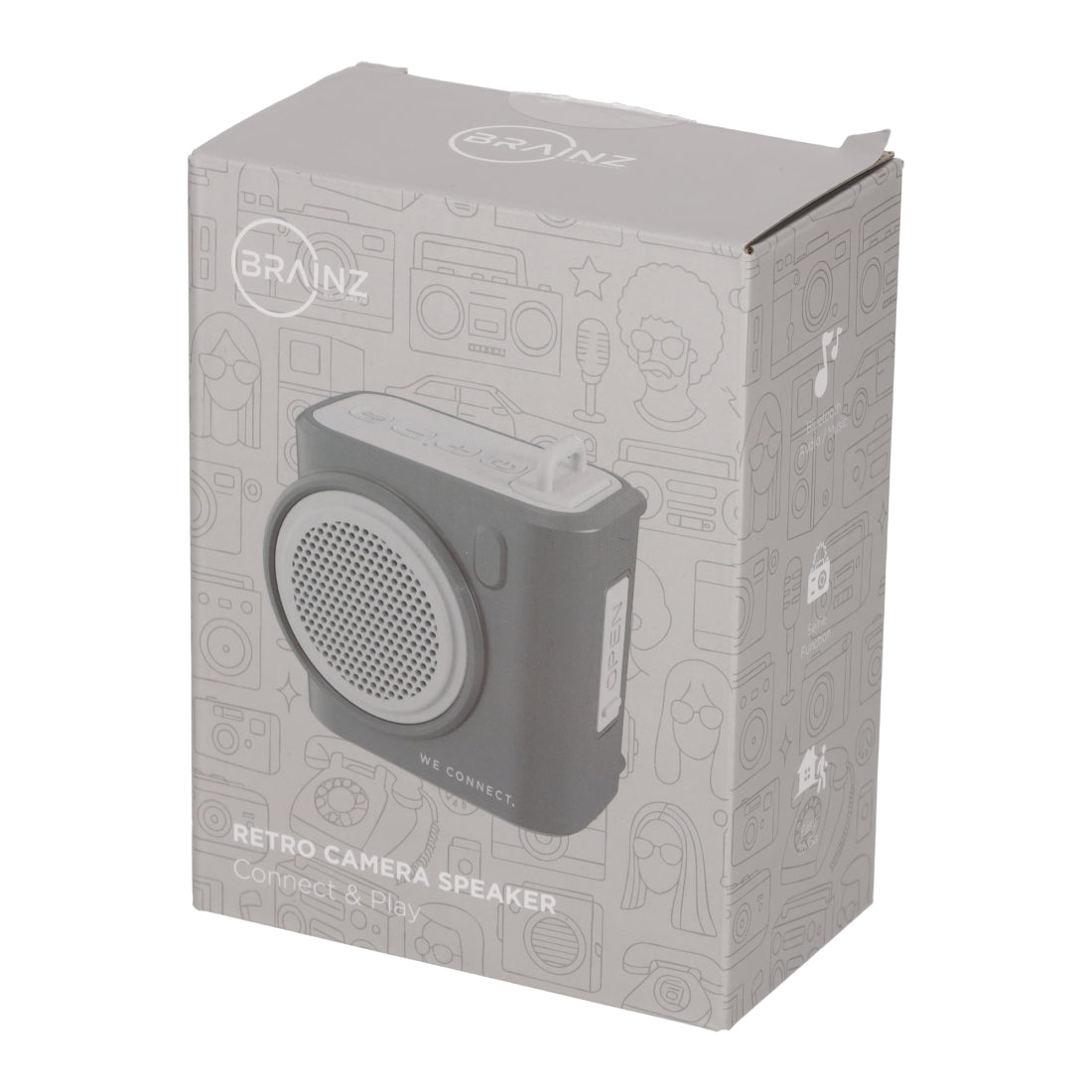Retro Camera Speaker Grijs van BRAINZ, productfoto 7