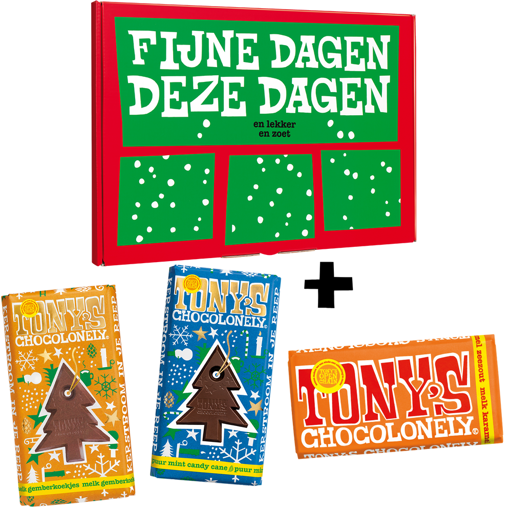 Tony's Chocolonely Kerst kadoos, gesloten verpakking
