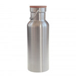 TFL 030 BU RVS Drinkfles 500 ml – Duurzame waterfles met bamboe dop en handgreep