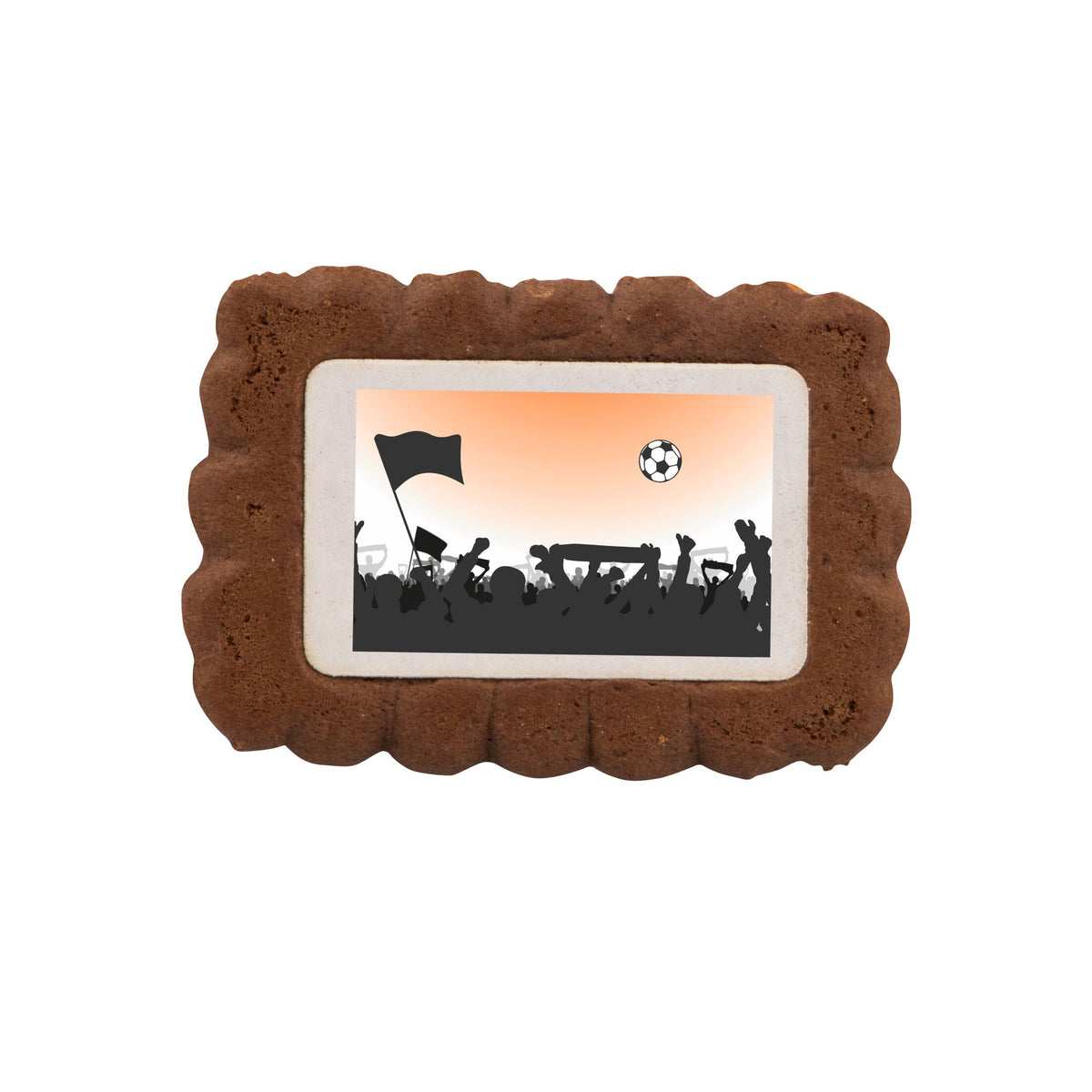 Biscuitje met full colour bedrukt logo, verpakt in transparante folie