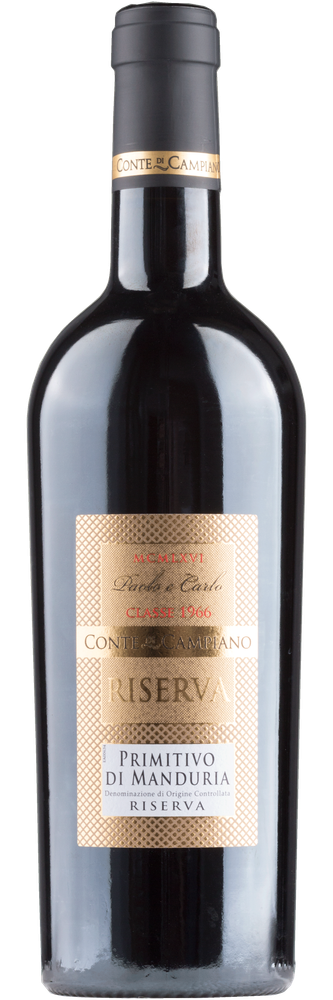 Conte di Campiano Primitivo Manduria Riserva, fles