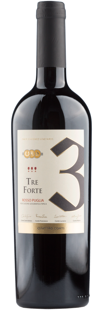 Quattro Conti Tre Forte Rosso Puglia Conti Zecca, fles