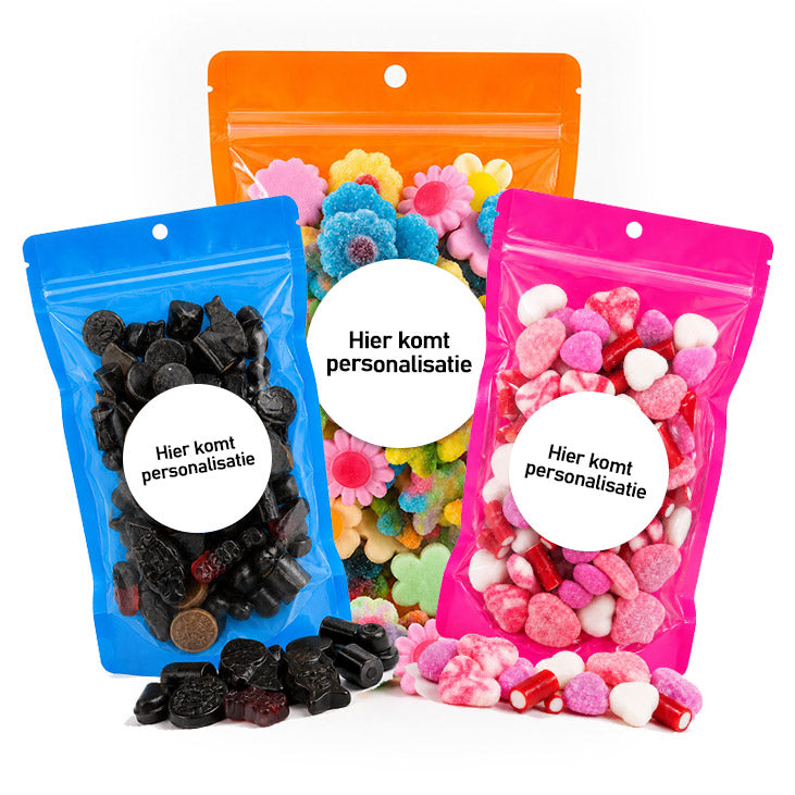 Stazak snoep met eigen ontwerp (225 of 450 gram), vanaf 25 stuks