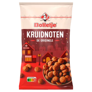 Alt Tag: Bolletje Kruidnoten Uitdeelzakken 200 gram verpakking kruidnoten De Originele voor Sinterklaasfeest en uitdelen