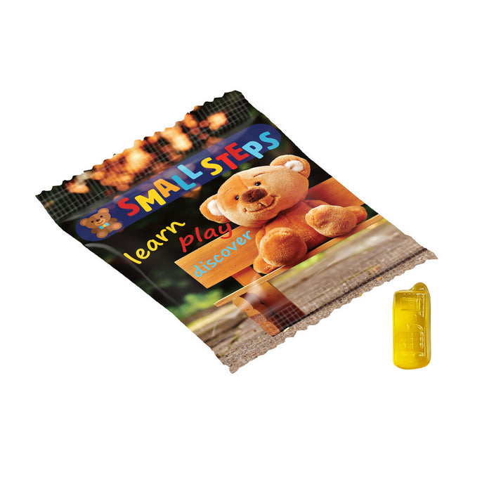 Full colour bedrukt zakje met vruchtengummies in een standaardvorm, zoals beertjes: Mobieltje