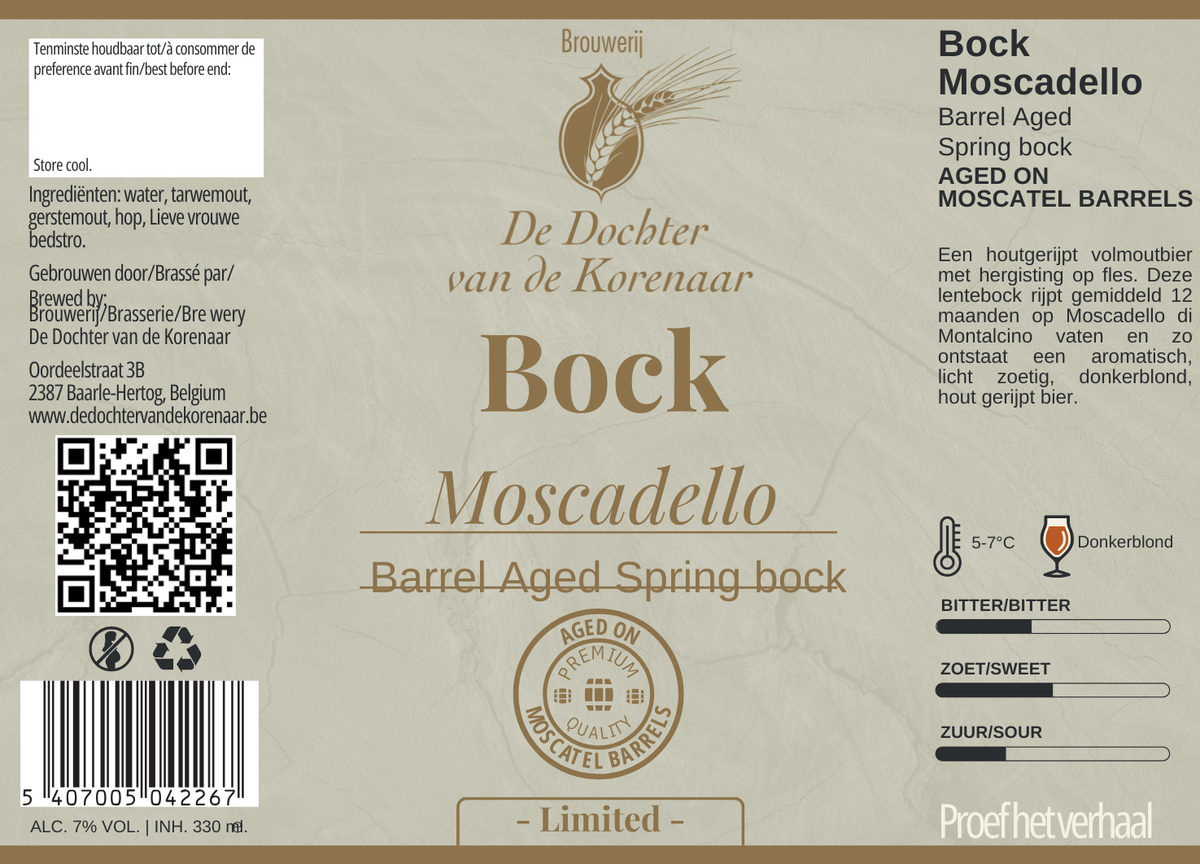 Dochter van de Korenaar Lente Bock Moscadel BA, fles