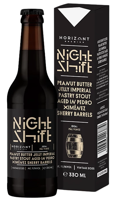 Horizont NS2025 PEANUT BUTTER JELLY IMPERIAL PASTRY STOUT PEDRO XIMÉNEZ SHERRY BA, fles