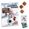 Wand-adventskalender in A4-formaat met melkchocolade en uitneembare promotie-inleg