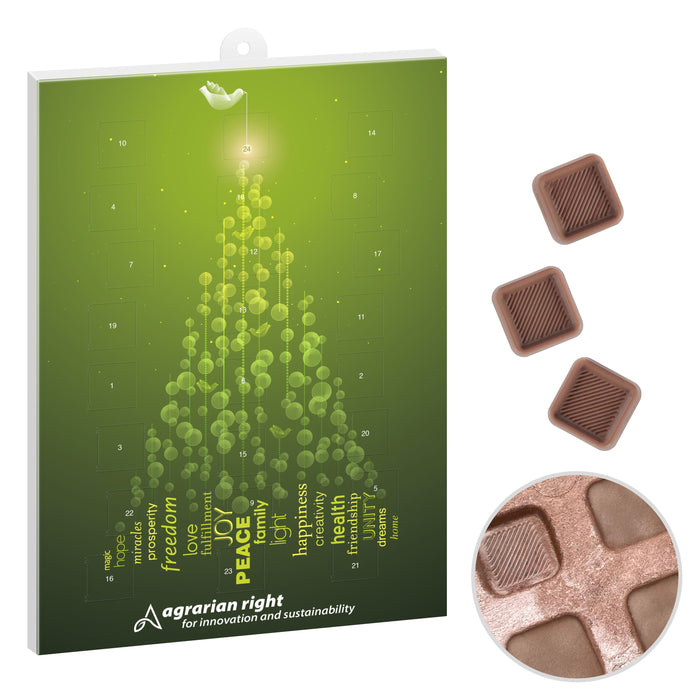 Papieren adventskalender in A4-formaat met all-over full colour bedrukking