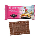 Large chocoladereepje met logo van 40 gram in witte flowpack