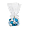 Zakje met strik gevuld met 40 gram gepersonaliseerde M&M's met logo
