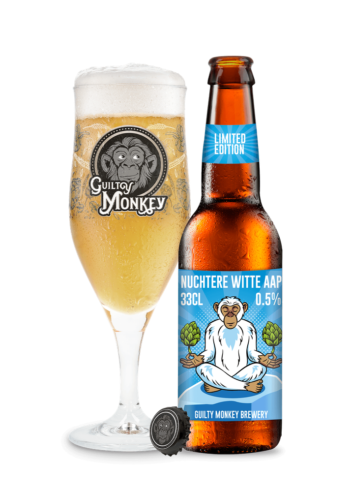 Guilty Monkey Nuchtere Witte Aap (Non Alc), fles