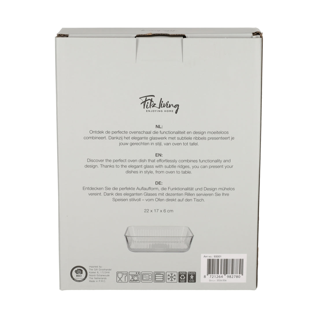 Ovenschaal Ribbel Small van FITZ Living, productfoto 4