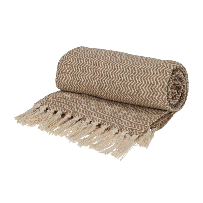 Recycled Cotton Plaid Visgraat Taupe – FITZ Living