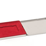 MDT 006 red Voucher box met scharnierdeksel 140x125 mm – luxe presentatie met rode inlay